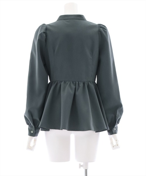 clear（クリア）の「ロングスリーブペプラムブラウス（シャツ/ブラウス・レディース・ブラック/オフホワイト/グレー・F）」の7枚目の写真