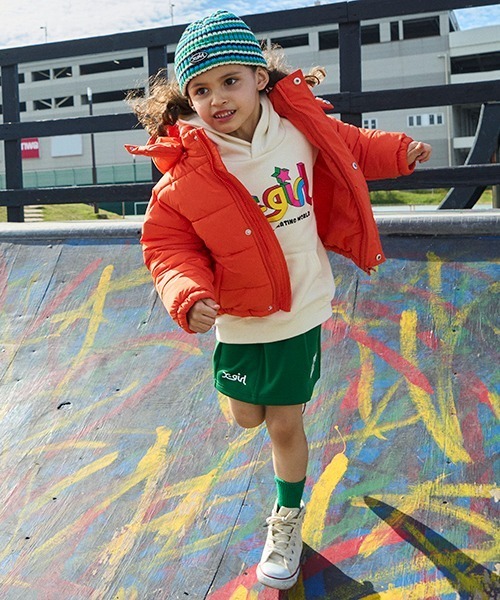 X-girl Stages（エックスガールステージス）の「レインボーロゴパーカ