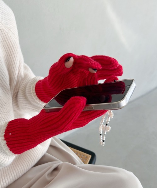 wears(ウェアーズ)の「【スマホ対応】リブニットホールタッチライングローブ 手袋(手袋・レディース・グレー/アイボリー/ブラウン/ブルー/ブラック/レッド/ブルー系その他・FREE)」の7枚目の写真