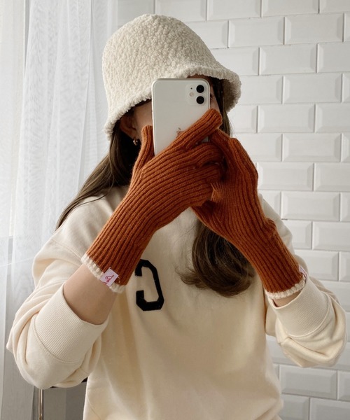 うさまる ニットキャップ スマホ対応手袋