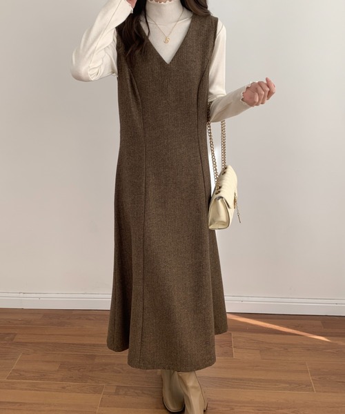 ABITOKYO（アビトーキョー）の「VネックAラインロングジャンパー