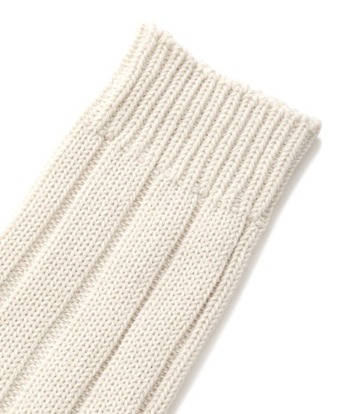 MHL.（エムエイチエル）の「WIDE RIB COTTON SOCK（ソックス/靴下・メンズ・グレー系その他3/ホワイト系その他3/オリーブ・FREE）」の4枚目の写真