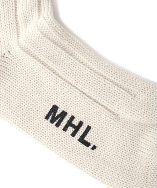 MHL.（エムエイチエル）の「WIDE RIB COTTON SOCK（ソックス/靴下・メンズ・グレー系その他3/ホワイト系その他3/オリーブ・FREE）」の7枚目の写真