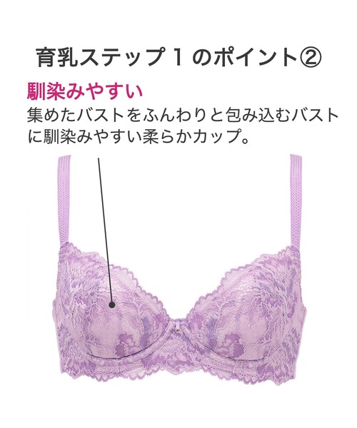 BRADELIS NEWYORK(ブラデリスニューヨーク)の「ジャスミンステップ1ブラ22A3 ブラデリス 育乳補整 補正下着(ブラジャー・レディース・ラベンダー/グリーン・C70/D70/E70/E65/D65/F75/B70/B75/D75/E75/F65/C65/C75/F70)」の8枚目の写真