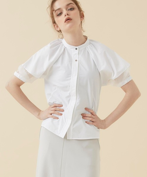 CITY TOKYO(シティトウキョウ)の「【手洗い可能】スリーブコンシャスカットシャツ(シャツ/ブラウス・レディース・ホワイト/ブラック/ブルー・FREE)」の4枚目の写真