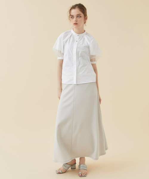 CITY TOKYO(シティトウキョウ)の「【手洗い可能】スリーブコンシャスカットシャツ(シャツ/ブラウス・レディース・ホワイト/ブラック/ブルー・FREE)」の6枚目の写真