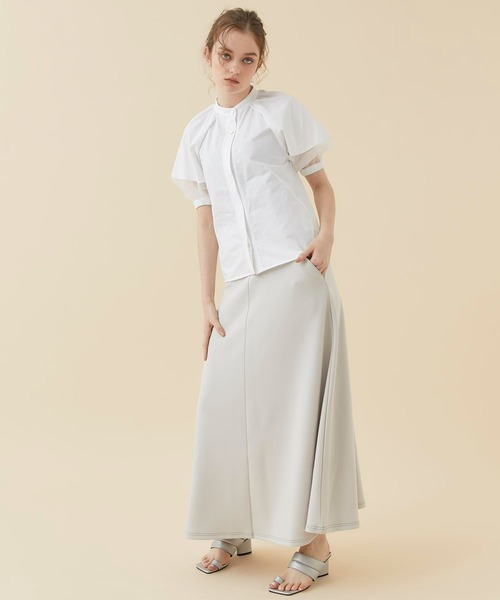 CITY TOKYO(シティトウキョウ)の「【手洗い可能】スリーブコンシャスカットシャツ(シャツ/ブラウス・レディース・ホワイト/ブラック/ブルー・FREE)」の7枚目の写真