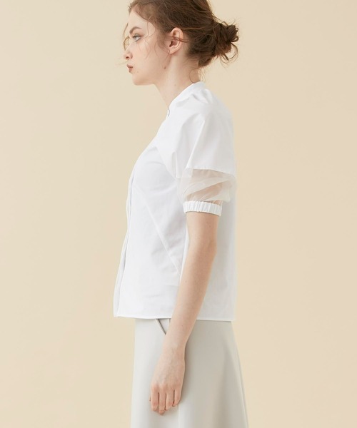 CITY TOKYO(シティトウキョウ)の「【手洗い可能】スリーブコンシャスカットシャツ(シャツ/ブラウス・レディース・ホワイト/ブラック/ブルー・FREE)」の9枚目の写真