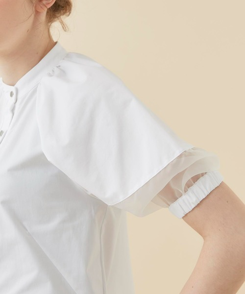 CITY TOKYO(シティトウキョウ)の「【手洗い可能】スリーブコンシャスカットシャツ(シャツ/ブラウス・レディース・ホワイト/ブラック/ブルー・FREE)」の12枚目の写真