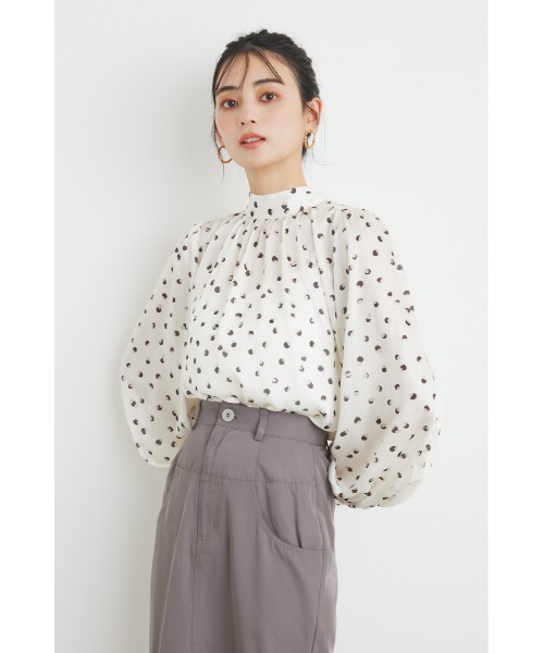 rienda - rienda　リエンダ　ボウタイF Pearl Barブラウス　マルチ rienda（リエンダ）の「マルチパターンボウタイブラウス 春服
