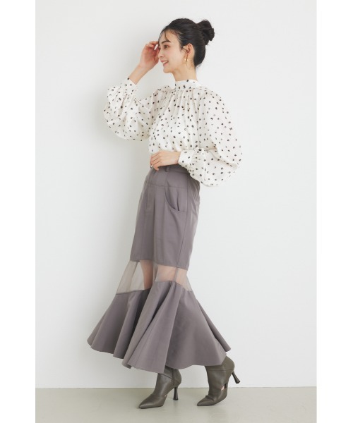rienda - rienda　リエンダ　ボウタイF Pearl Barブラウス　マルチ rienda（リエンダ）の「マルチパターンボウタイブラウス 春服
