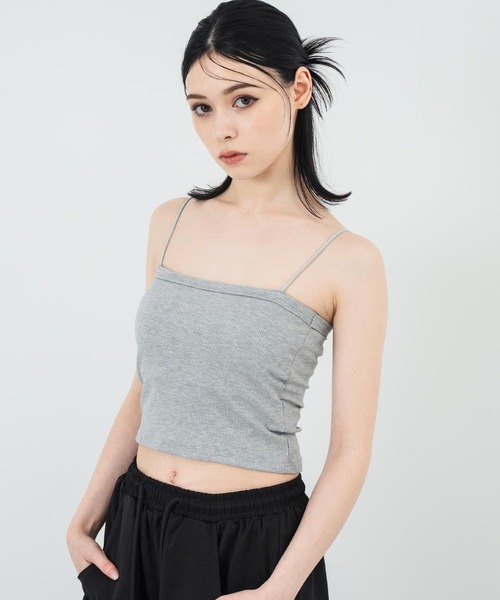 ANAP（アナップ）の「スクエア リブ ブラトップ（キャミソール・レディース・ブラック/ホワイト/ラベンダー/ダークグレー/オレンジ/ベージュ/グリーン/グレー/ブラウン/ライトグレー/ライトイエロー・FREE/F）」の4枚目の写真