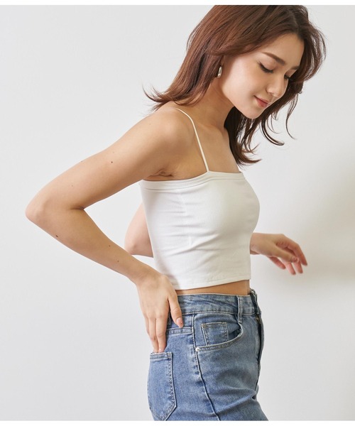ANAP（アナップ）の「スクエア リブ ブラトップ（キャミソール・レディース・ブラック/ホワイト/ラベンダー/ダークグレー/オレンジ/ベージュ/グリーン/グレー/ブラウン/ライトグレー/ライトイエロー・FREE/F）」の17枚目の写真