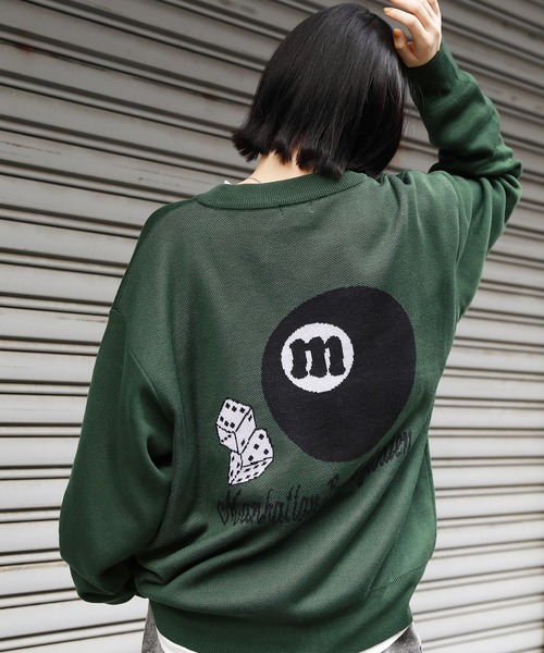 MSG（エムエスジー）の「オーバーサイズビリヤードロゴジャガードクルーニット ロゴ刺繍（ニット/セーター・メンズ・アッシュグレー/ブラック/アイボリー/オレンジ/グリーン/ライム/サックスブルー/ブラウン/チャコール/マスタード・S/M/L/XL）」の7枚目の写真