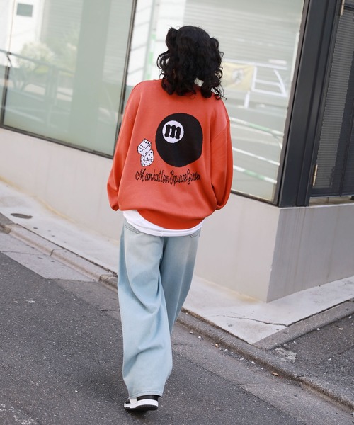 MSG（エムエスジー）の「オーバーサイズビリヤードロゴジャガードクルーニット ロゴ刺繍（ニット/セーター・メンズ・アッシュグレー/ブラック/アイボリー/オレンジ/グリーン/ライム/サックスブルー/ブラウン/チャコール/マスタード・S/M/L/XL）」の21枚目の写真