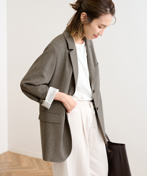 FRAMeWORK(フレームワーク)の「トロピカルクロステーラードジャケット(テーラードジャケット・レディース・ブラウン・38/36)」の1枚目の写真