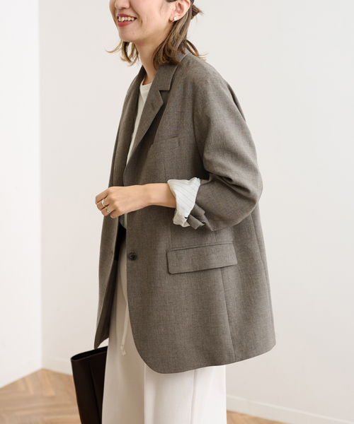 FRAMeWORK(フレームワーク)の「トロピカルクロステーラードジャケット(テーラードジャケット・レディース・ブラウン・38/36)」の10枚目の写真