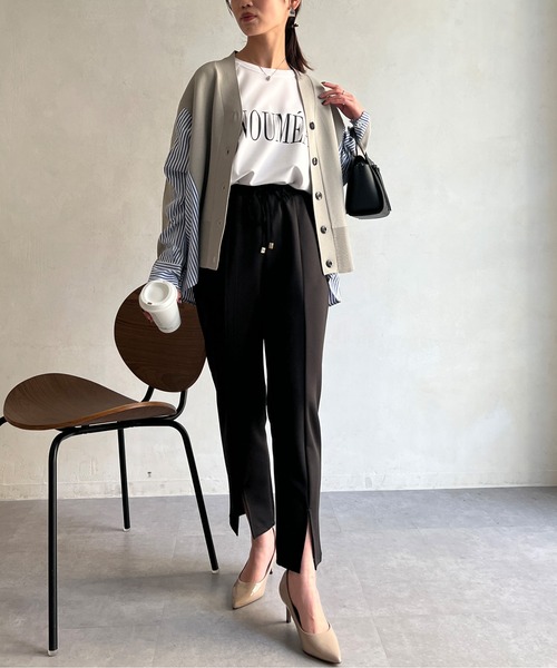 Chez toi(シェトワ)の「軽量ニットBACKストライプカーディガン(カーディガン/ボレロ・レディース・ブラック/グレー/オフホワイト/オレンジ・FREE)」の20枚目の写真