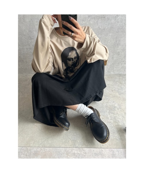 owndaily(オンデイリー)の「レイヤード風プリントビッグTシャツ(Tシャツ/カットソー・レディース・ベージュ・FREE)」の22枚目の写真