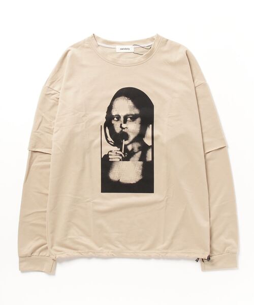 owndaily(オンデイリー)の「レイヤード風プリントビッグTシャツ(Tシャツ/カットソー・レディース・ベージュ・FREE)」の9枚目の写真