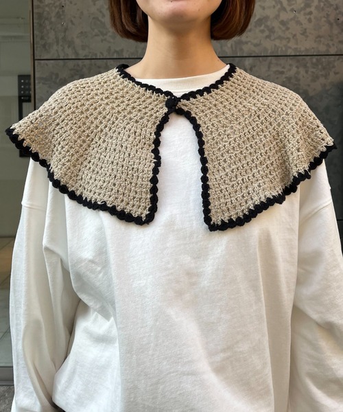 CIAOPANIC（チャオパニック）の「ニット付け襟（付け襟・レディース・ブラック/ベージュ・FREE）」の21枚目の写真