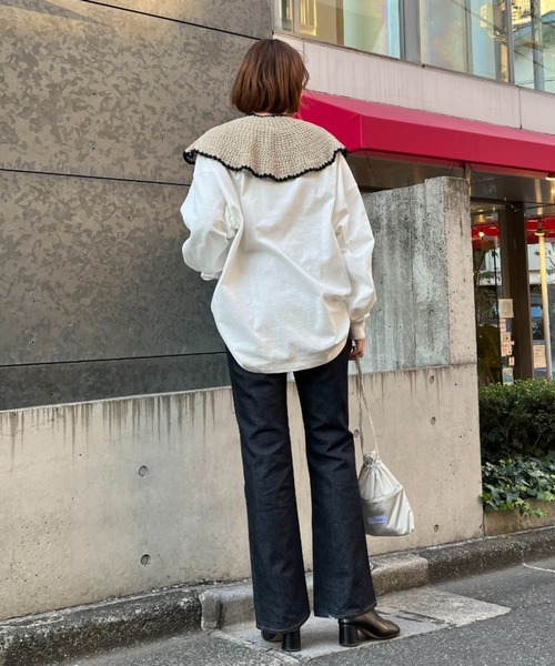 CIAOPANIC（チャオパニック）の「ニット付け襟（付け襟・レディース・ブラック/ベージュ・FREE）」の18枚目の写真