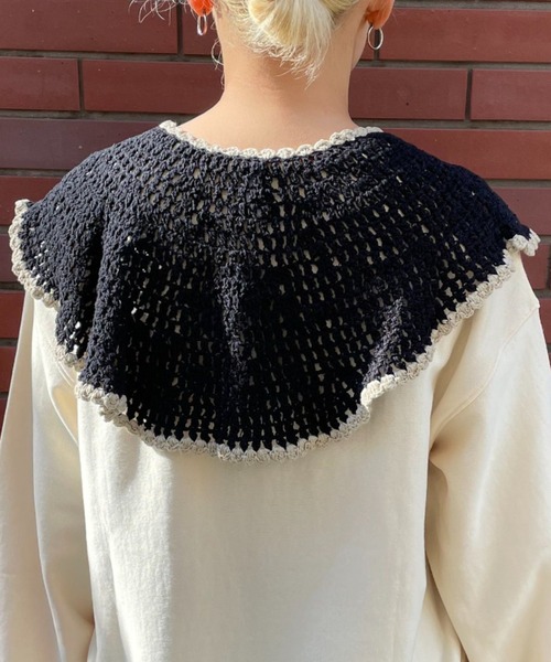 CIAOPANIC（チャオパニック）の「ニット付け襟（付け襟・レディース・ブラック/ベージュ・FREE）」の10枚目の写真