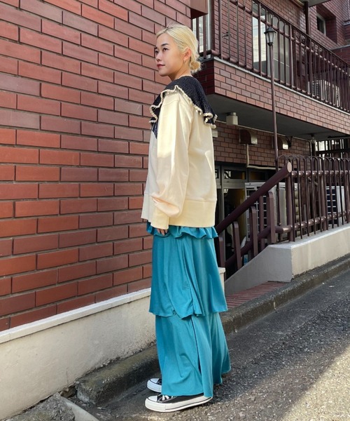 CIAOPANIC（チャオパニック）の「ニット付け襟（付け襟・レディース・ブラック/ベージュ・FREE）」の4枚目の写真