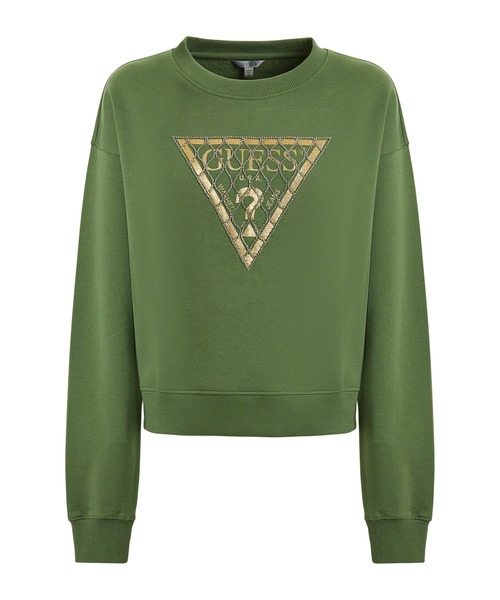 Guess（ゲス）の「Crystal Mesh Logo Sweatshirt（スウェット・レディース・イエロー/ブラック/グリーン・MEDIUM/SMALL/X-SMALL）」の3枚目の写真