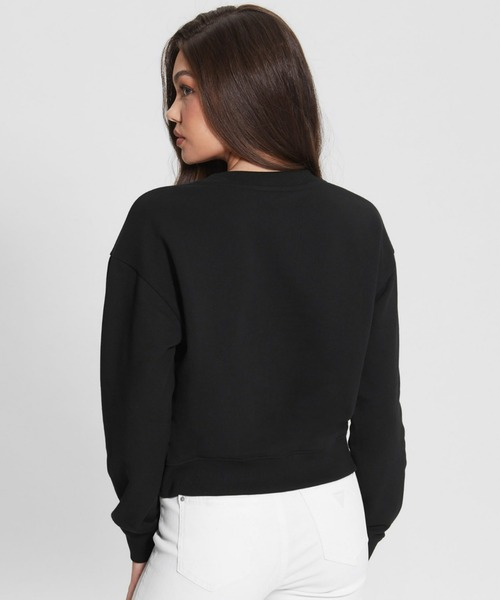 Guess（ゲス）の「Crystal Mesh Logo Sweatshirt（スウェット・レディース・イエロー/ブラック/グリーン・MEDIUM/SMALL/X-SMALL）」の6枚目の写真