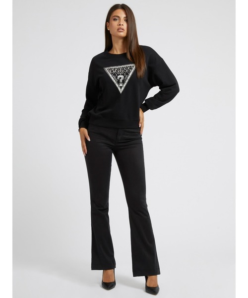 Guess（ゲス）の「Crystal Mesh Logo Sweatshirt（スウェット・レディース・イエロー/ブラック/グリーン・MEDIUM/SMALL/X-SMALL）」の8枚目の写真