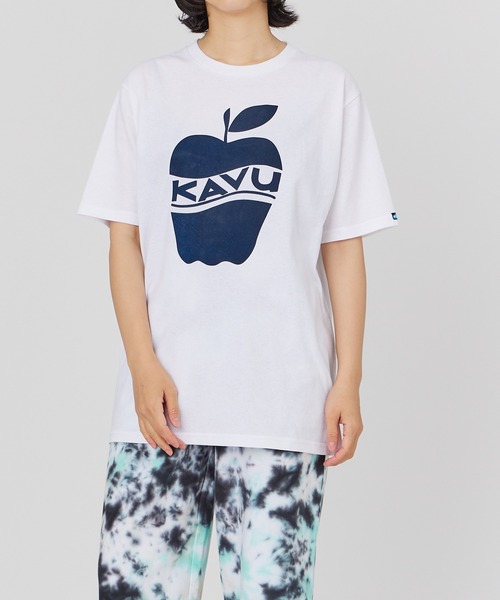 KAVU(カブー)の「KAVU/カブー Apple Tee/アップルティー(Tシャツ/カットソー・メンズ・ブラック/ホワイト/ネイビー/ヘザーグレー/パープル・MEDIUM/X-LARGE/LARGE)」の2枚目の写真