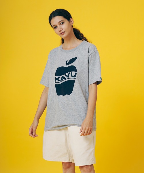 KAVU(カブー)の「KAVU/カブー Apple Tee/アップルティー(Tシャツ/カットソー・メンズ・ブラック/ホワイト/ネイビー/ヘザーグレー/パープル・MEDIUM/X-LARGE/LARGE)」の7枚目の写真
