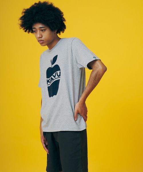 KAVU(カブー)の「KAVU/カブー Apple Tee/アップルティー(Tシャツ/カットソー・メンズ・ブラック/ホワイト/ネイビー/ヘザーグレー/パープル・MEDIUM/X-LARGE/LARGE)」の8枚目の写真