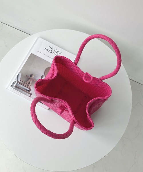 AS KNOW AS plus（アズノゥアズプラス）の「スクエア パサールバッグ（トートバッグ・レディース・ラベンダー/ライトピンク/カラフル/トリコロール/イエロー/ライトグリーン/ピンク/ブラック×ホワイト/ホワイト×ブラック/パープル系/グリーン系/レッド系・FREE）」の13枚目の写真