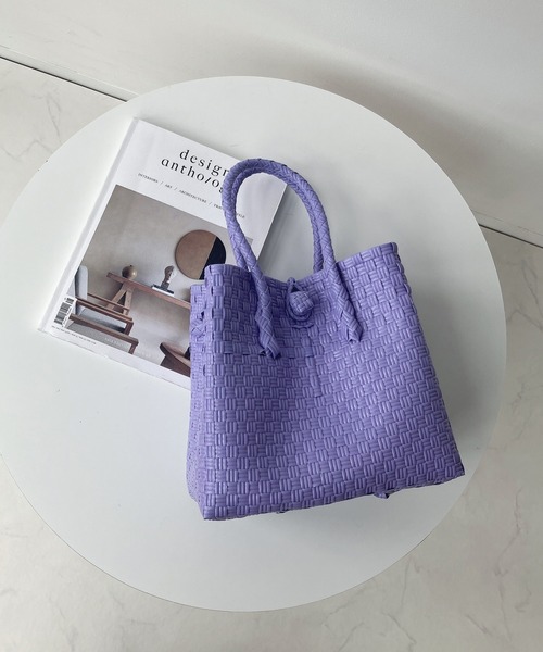 AS KNOW AS plus（アズノゥアズプラス）の「スクエア パサールバッグ（トートバッグ・レディース・ラベンダー/ライトピンク/カラフル/トリコロール/イエロー/ライトグリーン/ピンク/ブラック×ホワイト/ホワイト×ブラック/パープル系/グリーン系/レッド系・FREE）」の17枚目の写真