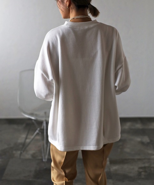 Bonjour Sagan(ボンジュールサガン)の「コクーンシルエットプルオーバー(Tシャツ/カットソー・レディース・ホワイト/ネイビー・FREE)」の6枚目の写真