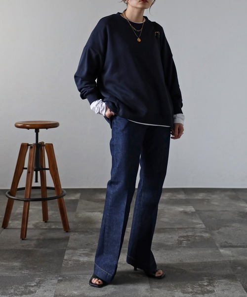 Bonjour Sagan(ボンジュールサガン)の「コクーンシルエットプルオーバー(Tシャツ/カットソー・レディース・ホワイト/ネイビー・FREE)」の10枚目の写真