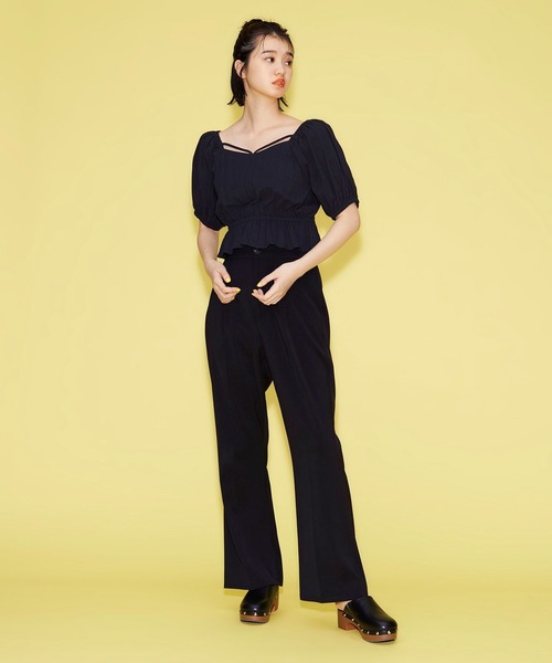 FOREVER 21（フォーエバー トゥエンティーワン）の「【FEMININE】カラーフレアパンツ（スラックス・レディース・ピンク/ホワイト/ブラック・MEDIUM/SMALL）」の7枚目の写真