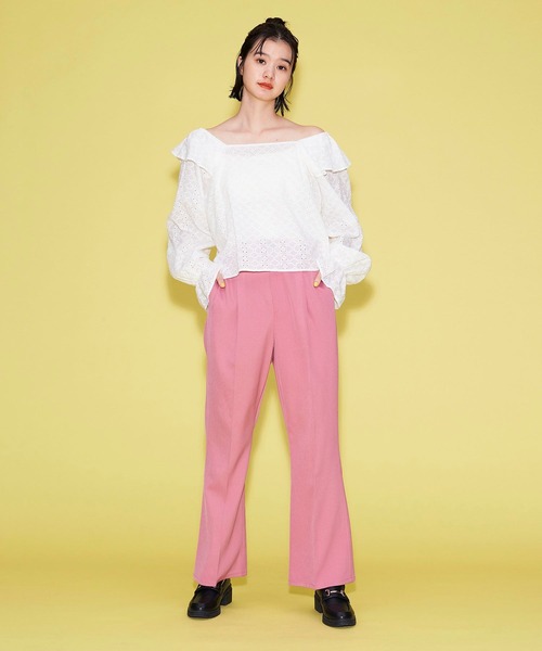 FOREVER 21（フォーエバー トゥエンティーワン）の「【FEMININE】カラーフレアパンツ（スラックス・レディース・ピンク/ホワイト/ブラック・MEDIUM/SMALL）」の11枚目の写真