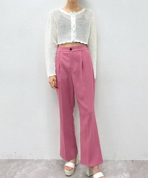 FOREVER 21（フォーエバー トゥエンティーワン）の「【FEMININE】カラーフレアパンツ（スラックス・レディース・ピンク/ホワイト/ブラック・MEDIUM/SMALL）」の16枚目の写真