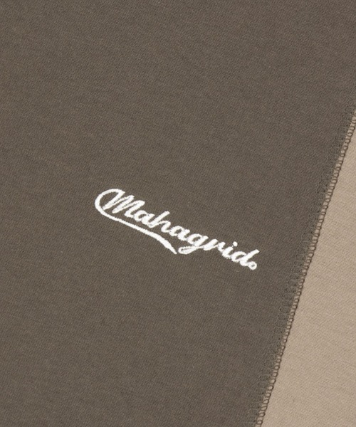MAHAGRID(マハグリッド)の「『mahagrid/マハグリッド』BLOCK SECTION TEE/切り替え 半袖 カットソー(Tシャツ/カットソー・レディース・ネイビー/ベージュ・M/L)」の7枚目の写真