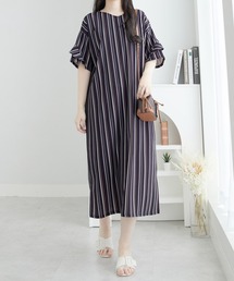 華奢見せ&サラサラ素材が夏に嬉しい。フリル袖Tシャツワンピース【Sサイズ展開あり】