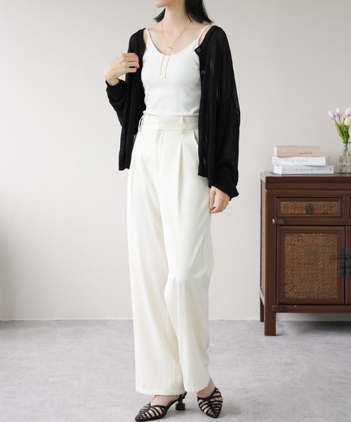 IAMUSE（アイアミューズ）の「シアーカーディガン S0846【IAMUSE】（カーディガン/ボレロ・レディース・ブラック/パープル/オフホワイト・FREE）」の16枚目の写真