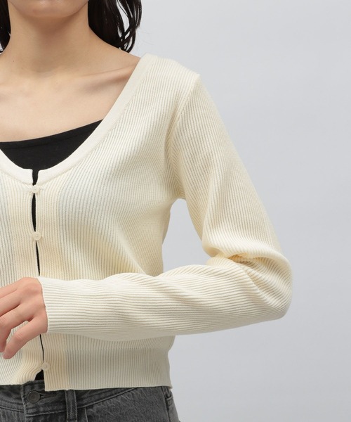 LAKOLE（ラコレ）の「クロップドニットカーディガン / 188278
