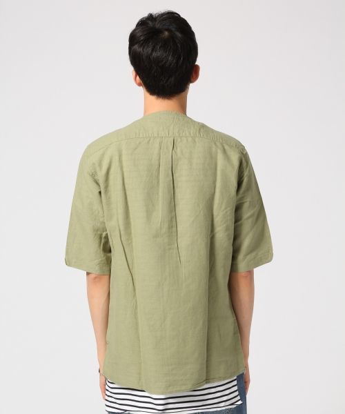 RAGEBLUE（レイジブルー）の「ノーカラーシャツカーデ5分袖/564686（シャツ/ブラウス・メンズ・ブラック/ホワイト/グリーン・LARGE/MEDIUM）」の13枚目の写真