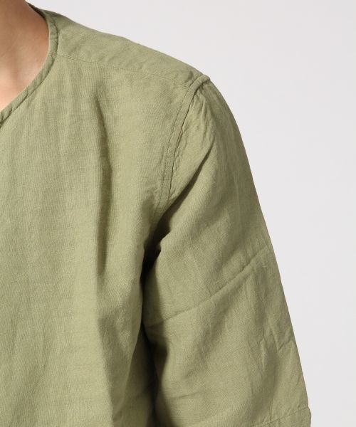 RAGEBLUE（レイジブルー）の「ノーカラーシャツカーデ5分袖/564686（シャツ/ブラウス・メンズ・ブラック/ホワイト/グリーン・LARGE/MEDIUM）」の15枚目の写真