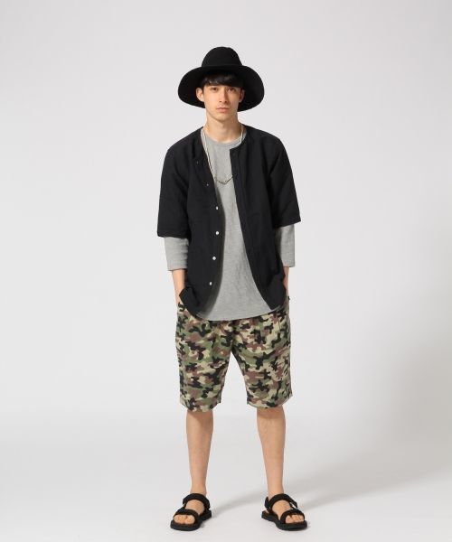 RAGEBLUE（レイジブルー）の「ノーカラーシャツカーデ5分袖/564686（シャツ/ブラウス・メンズ・ブラック/ホワイト/グリーン・LARGE/MEDIUM）」の19枚目の写真