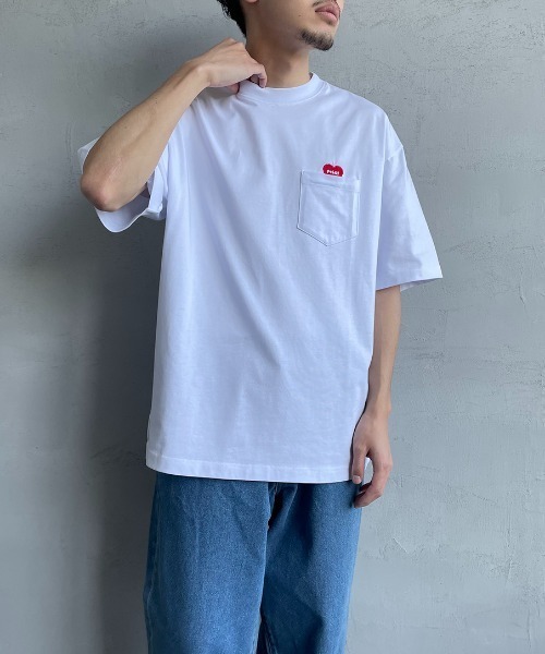 POLeR（ポーラー）の「【FINEBOYS 9月号掲載】[POLeR/ポーラー] 別注 FURRY HART ワンポイントロゴ刺繍ポケットTシャツ（Tシャツ/カットソー・レディース・ブラック/ホワイト/グリーン・L/M）」の11枚目の写真