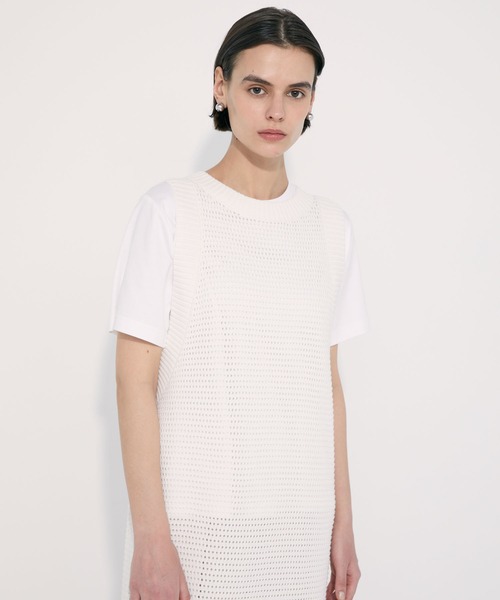 N.O.R.C(ノーク)の「クロシェライクニットワンピース(ワンピース・レディース・オフホワイト/ブラック・M/S)」の7枚目の写真